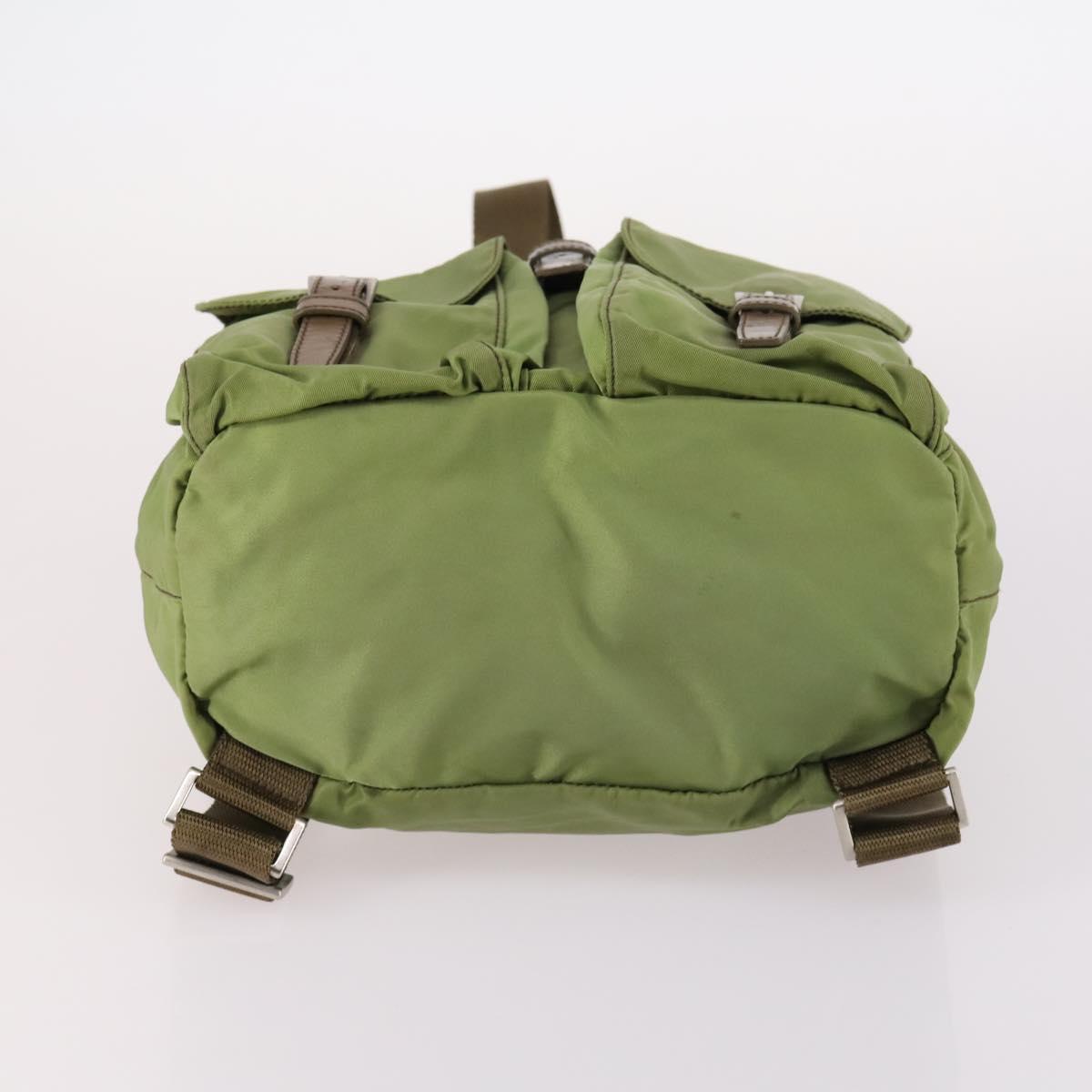 PRADA Backpack Nylon Green Silver Auth BA5271