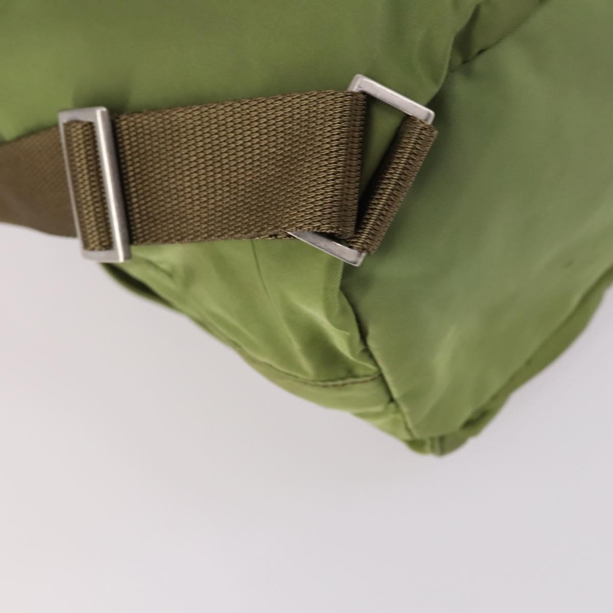 PRADA Backpack Nylon Green Silver Auth BA5271
