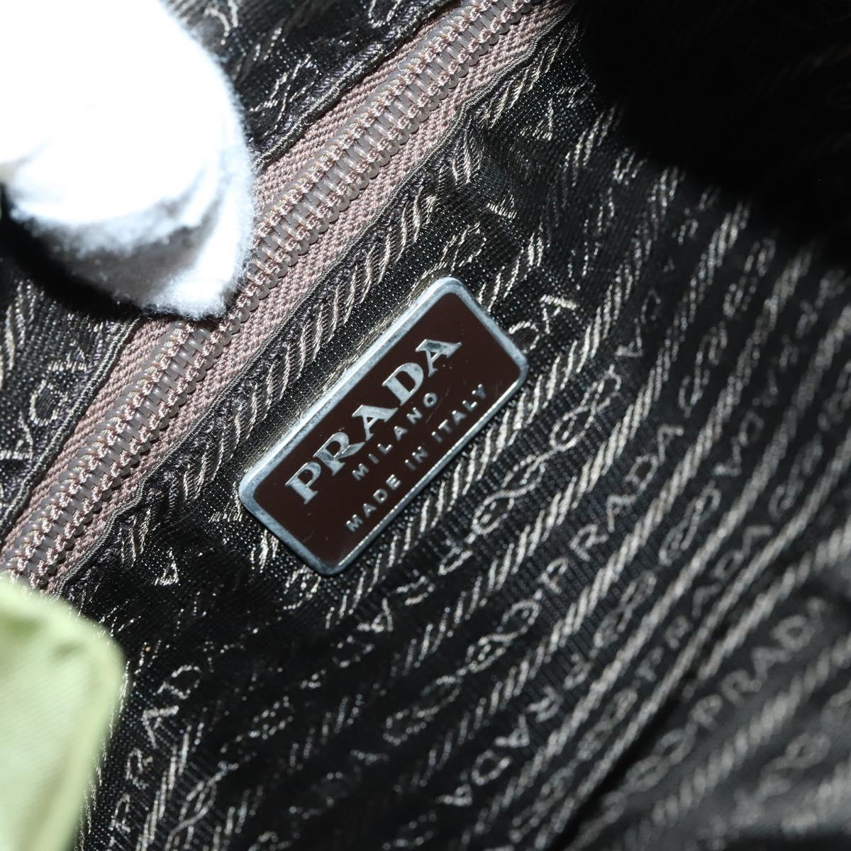 PRADA Backpack Nylon Green Silver Auth BA5271