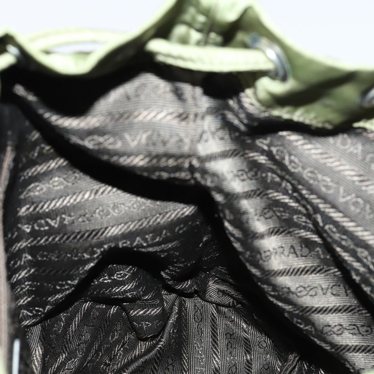 PRADA Backpack Nylon Green Silver Auth BA5271