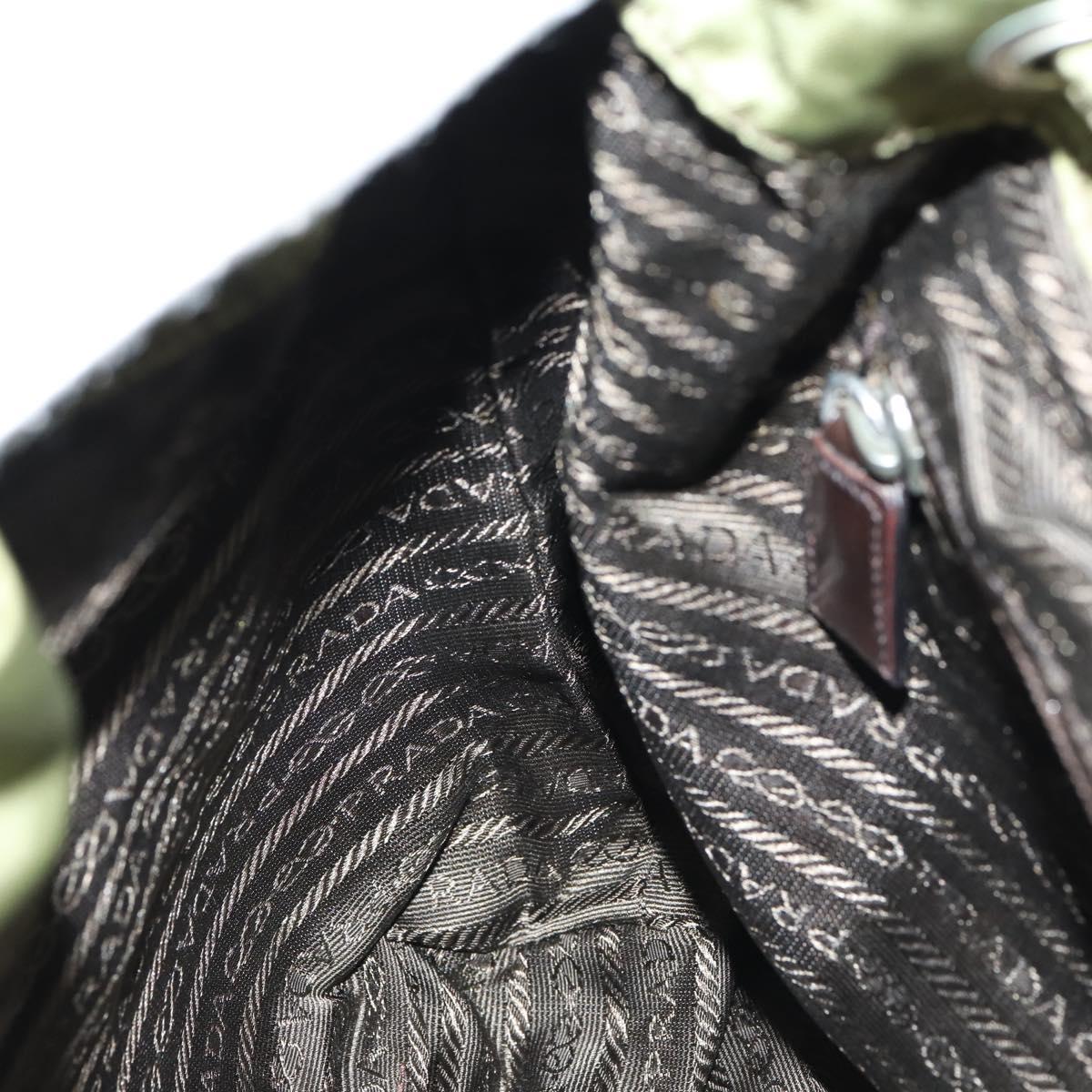 PRADA Backpack Nylon Green Silver Auth BA5271
