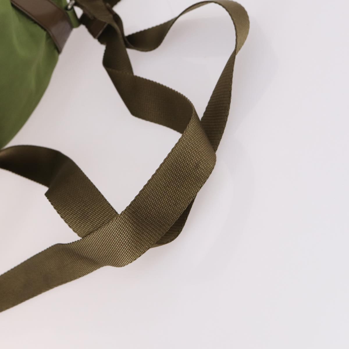 PRADA Backpack Nylon Green Silver Auth BA5271