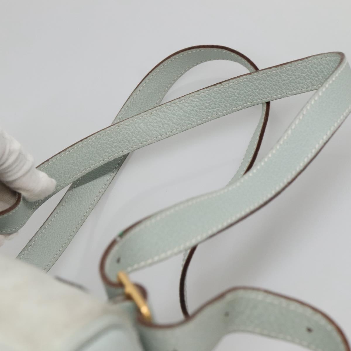 GUCCI Bamboo Backpack Suede Light Blue Gold 003 2058 0030 Auth BA5287