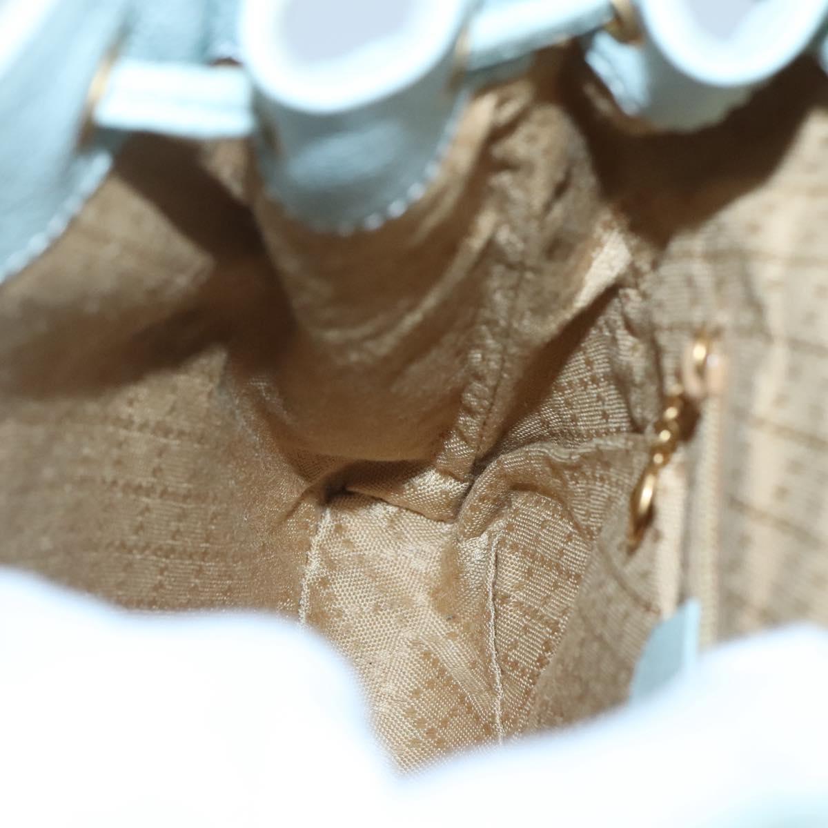 GUCCI Bamboo Backpack Suede Light Blue Gold 003 2058 0030 Auth BA5287