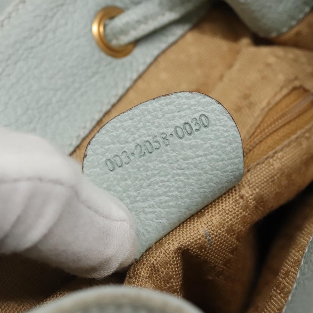 GUCCI Bamboo Backpack Suede Light Blue Gold 003 2058 0030 Auth BA5287