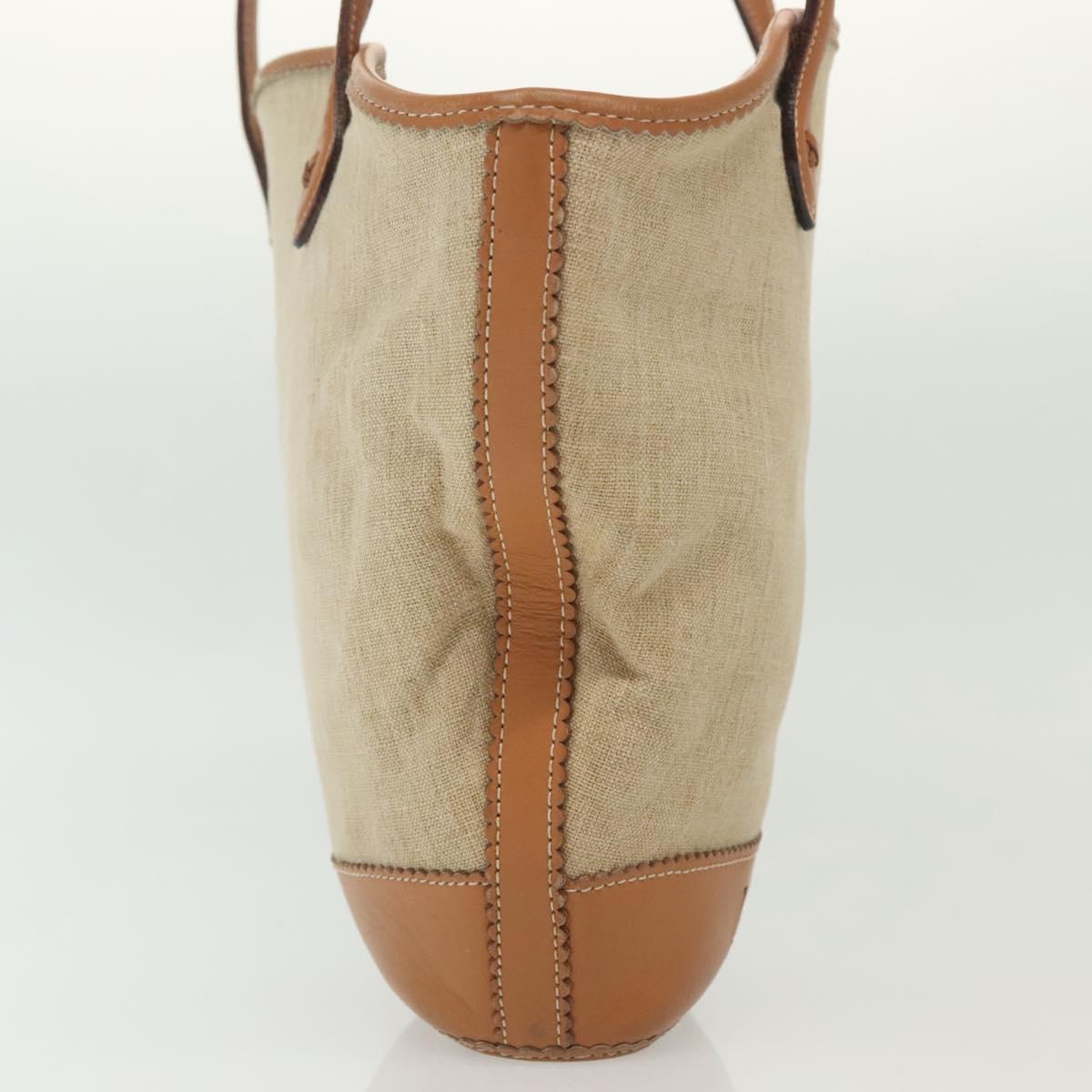 LOEWE Shoulder Bag Canvas Beige Auth BA5302