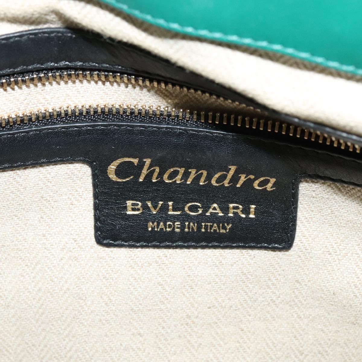 BVLGARI Chandra Shoulder Bag Leather Beige Gold Auth BA5303