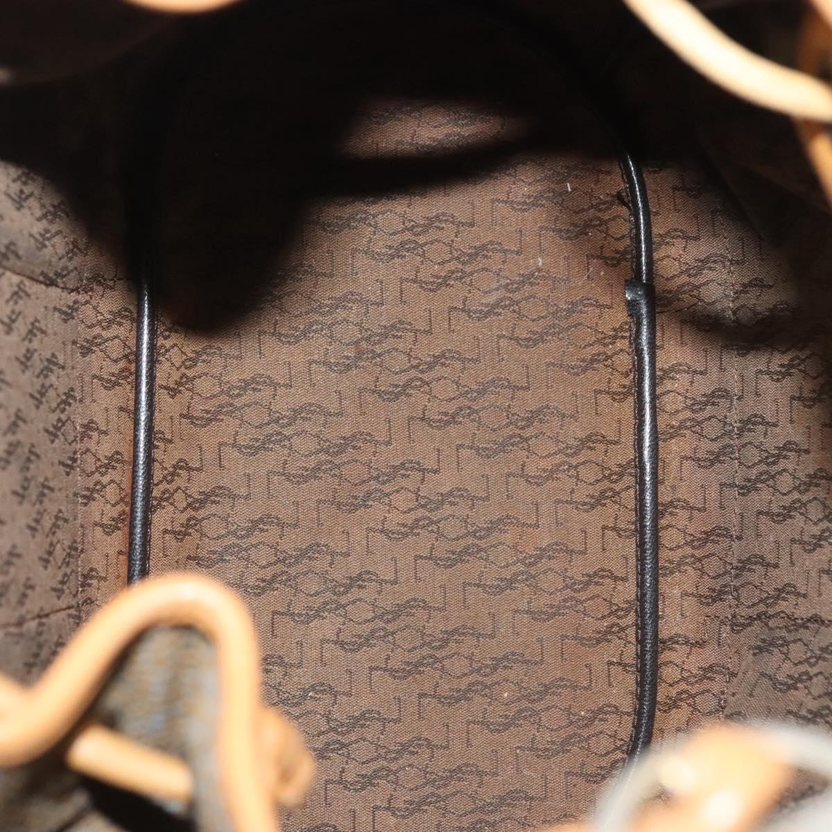 SAINT LAURENT Shoulder Bag Leather Black Gold Auth BA5308
