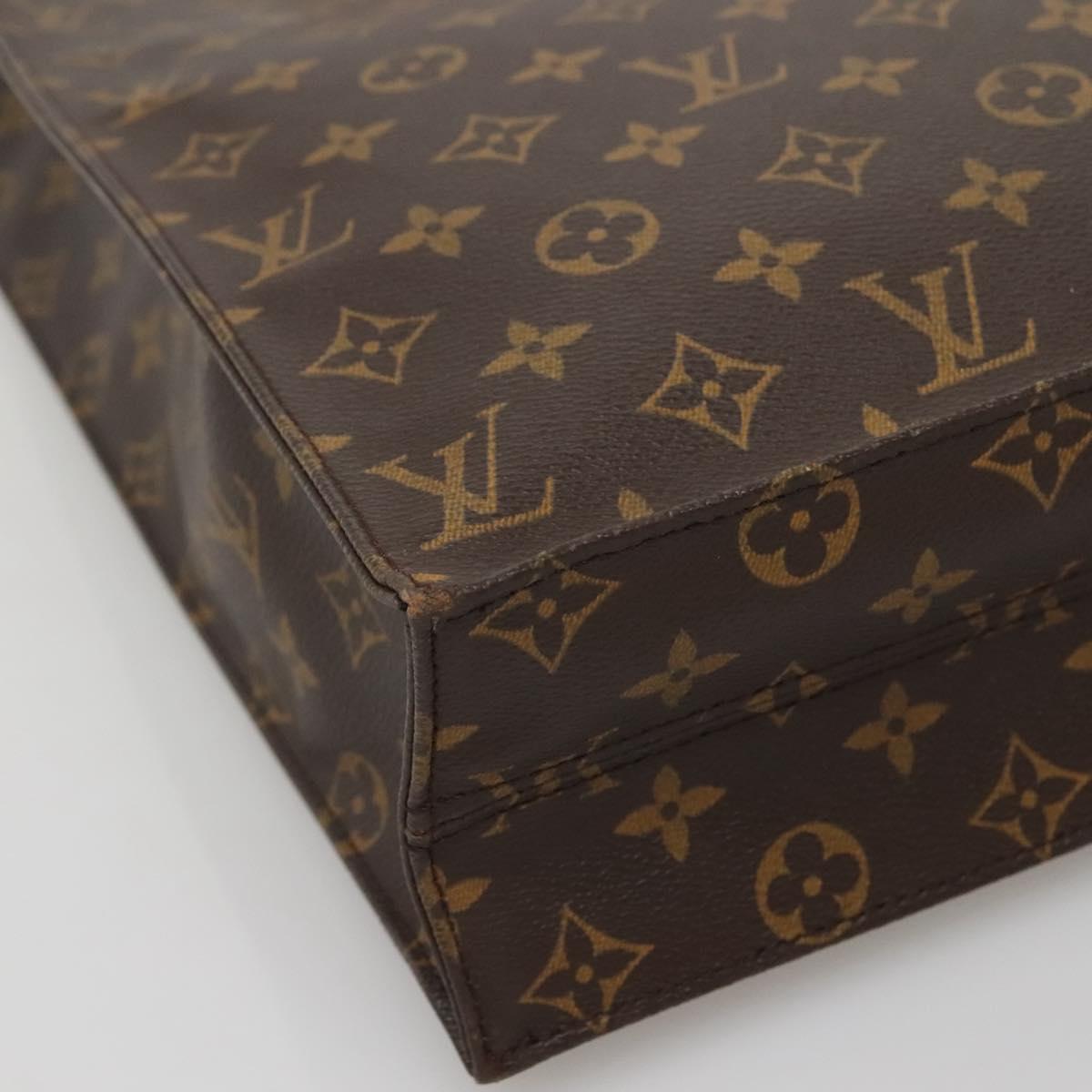 LOUIS VUITTON Monogram Sac Plat Hand Bag M51140 LV Auth BA5321