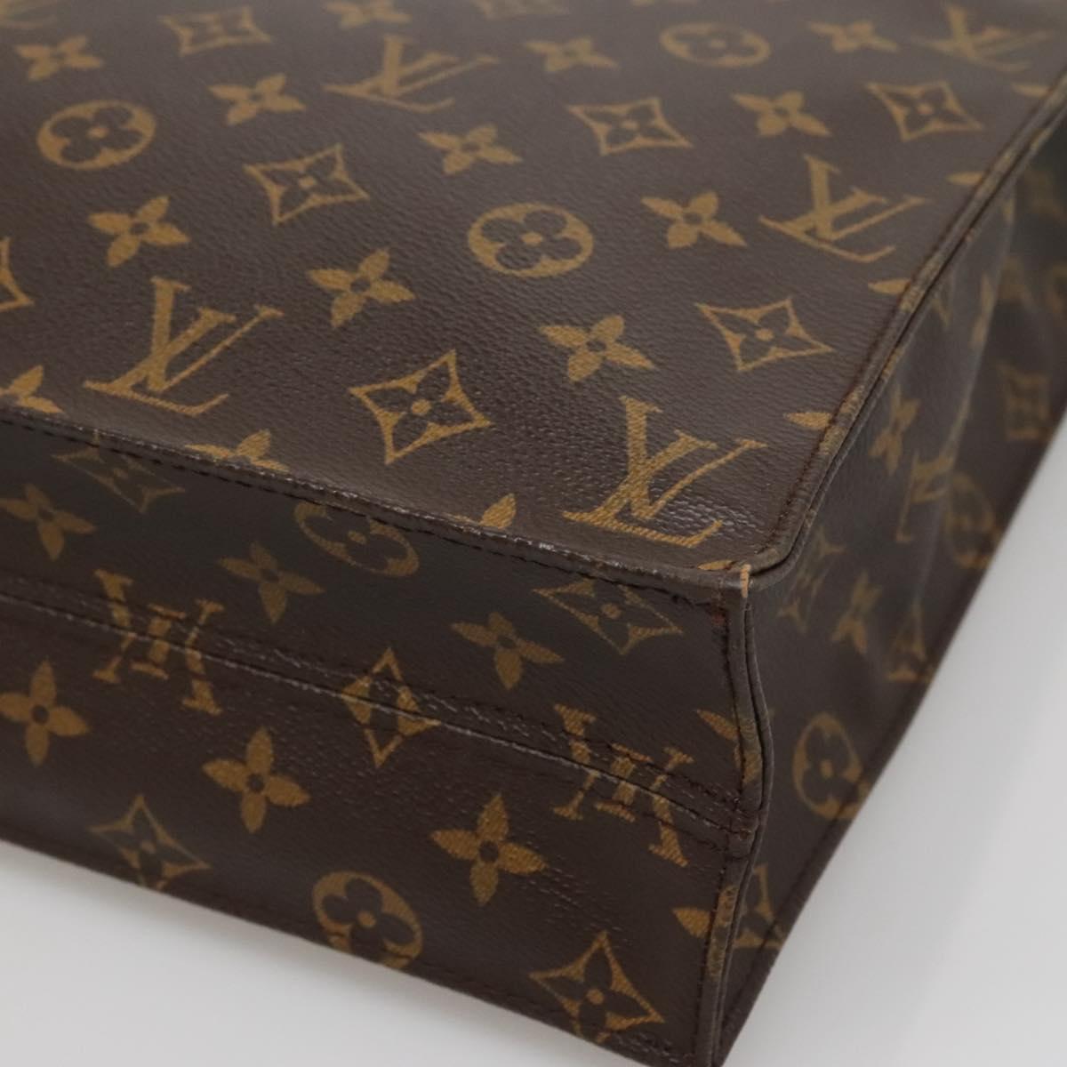 LOUIS VUITTON Monogram Sac Plat Hand Bag M51140 LV Auth BA5321