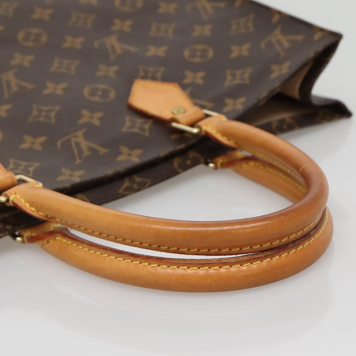LOUIS VUITTON Monogram Sac Plat Hand Bag M51140 LV Auth BA5321