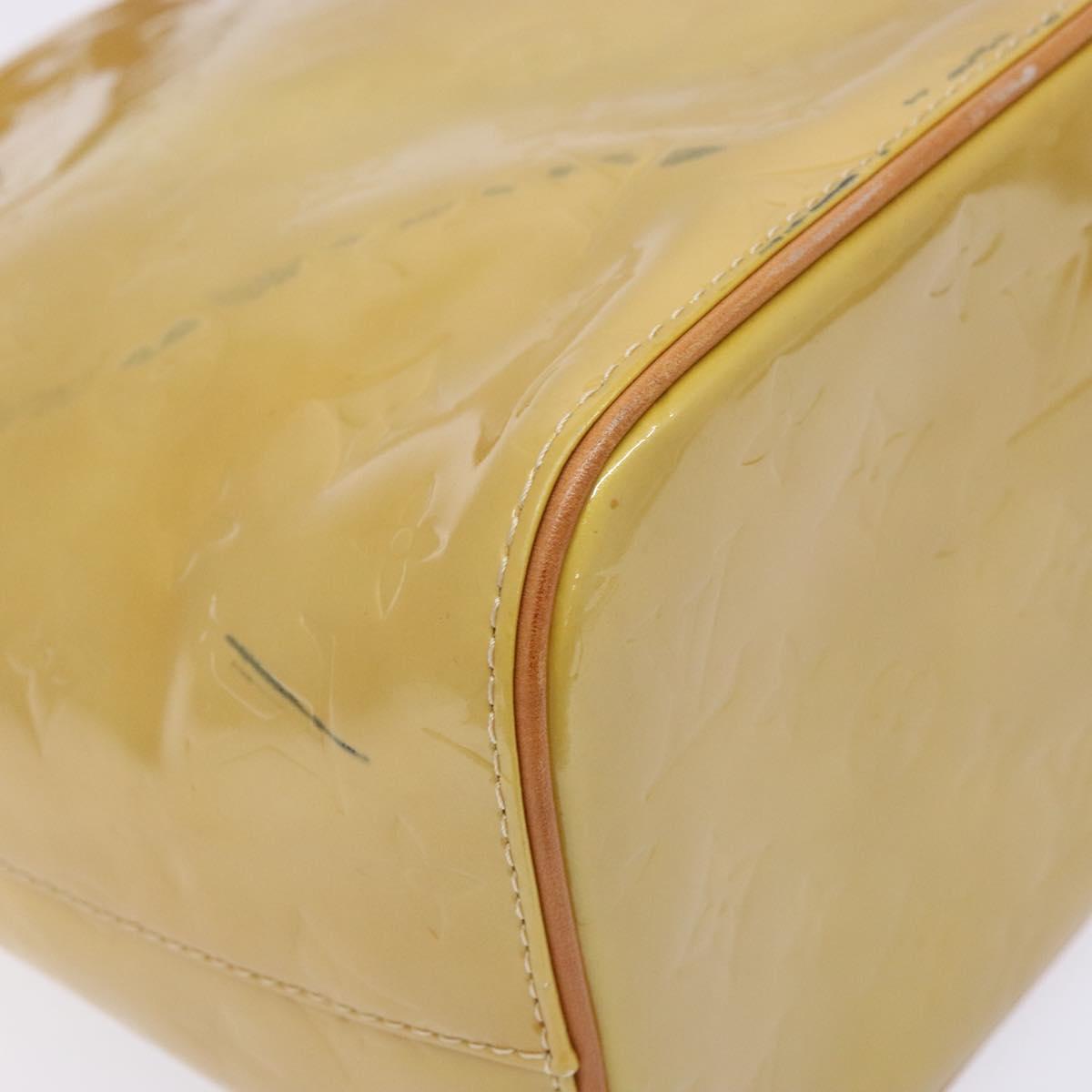 LOUIS VUITTON Monogram Vernis Houston Hand Bag Beige M91004 LV Auth BA5330
