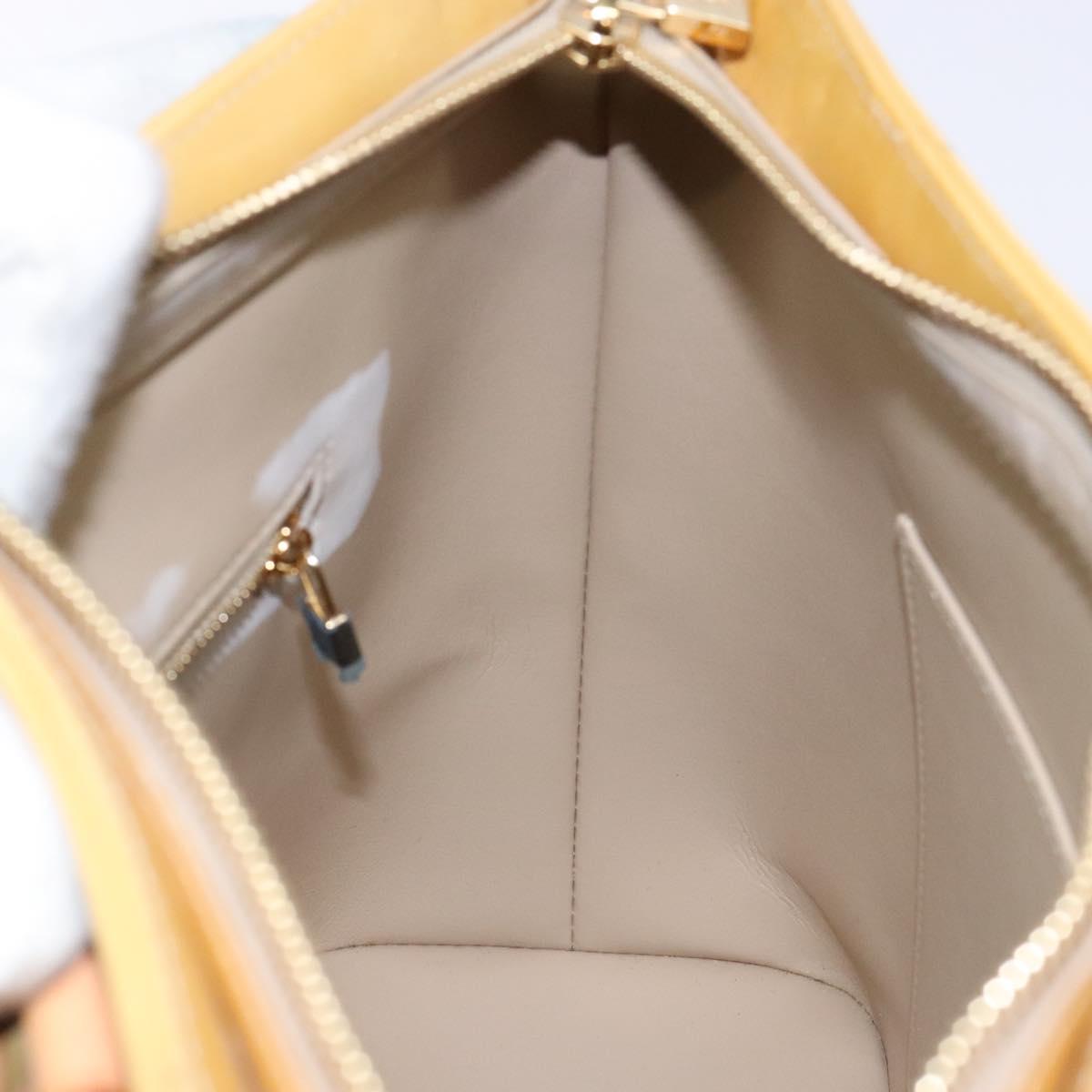 LOUIS VUITTON Monogram Vernis Houston Hand Bag Beige M91004 LV Auth BA5330
