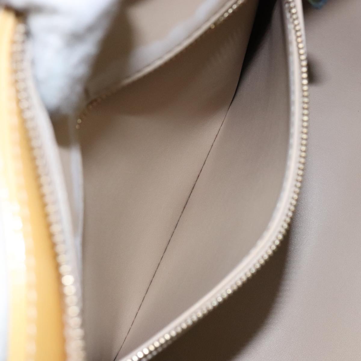 LOUIS VUITTON Monogram Vernis Houston Hand Bag Beige M91004 LV Auth BA5330