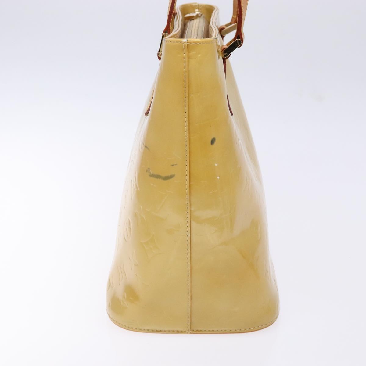 LOUIS VUITTON Monogram Vernis Houston Hand Bag Beige M91004 LV Auth BA5330