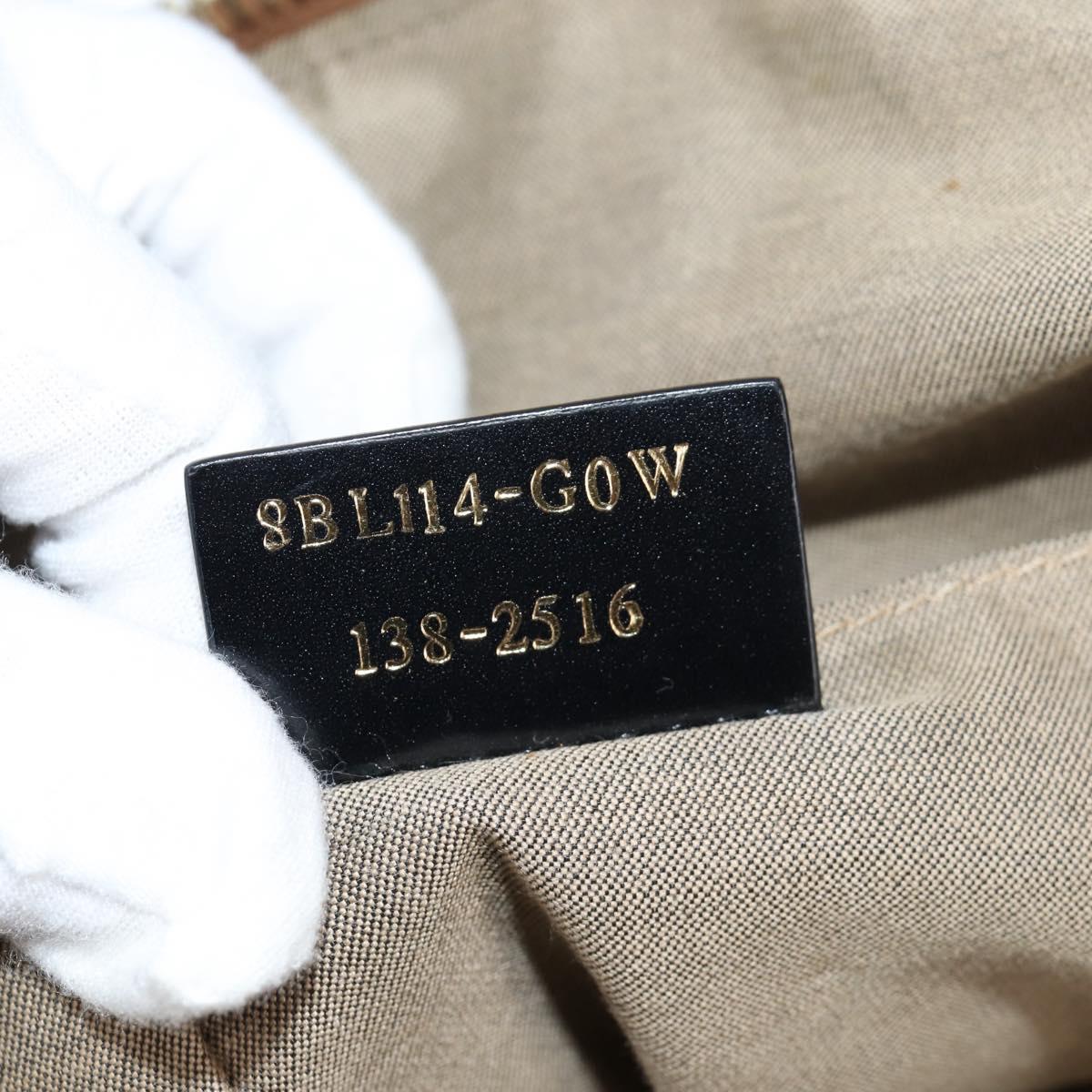 FENDI Camel Rain Hand Bag Canvas 2way Beige Gold Auth BA5335