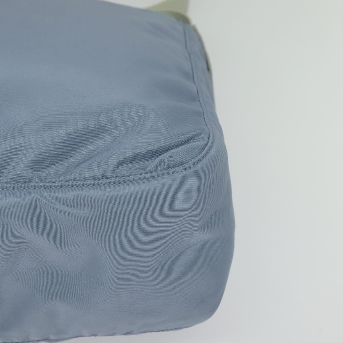 PRADA Shoulder Bag Nylon Light Blue Silver Auth BA5343