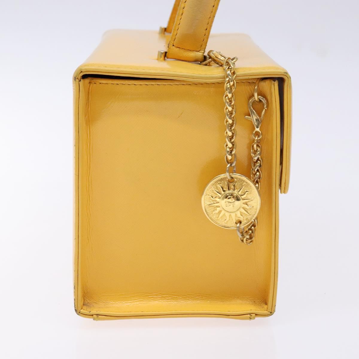 Gianni Versace Hand Bag Leather Yellow Gold Auth BA5349