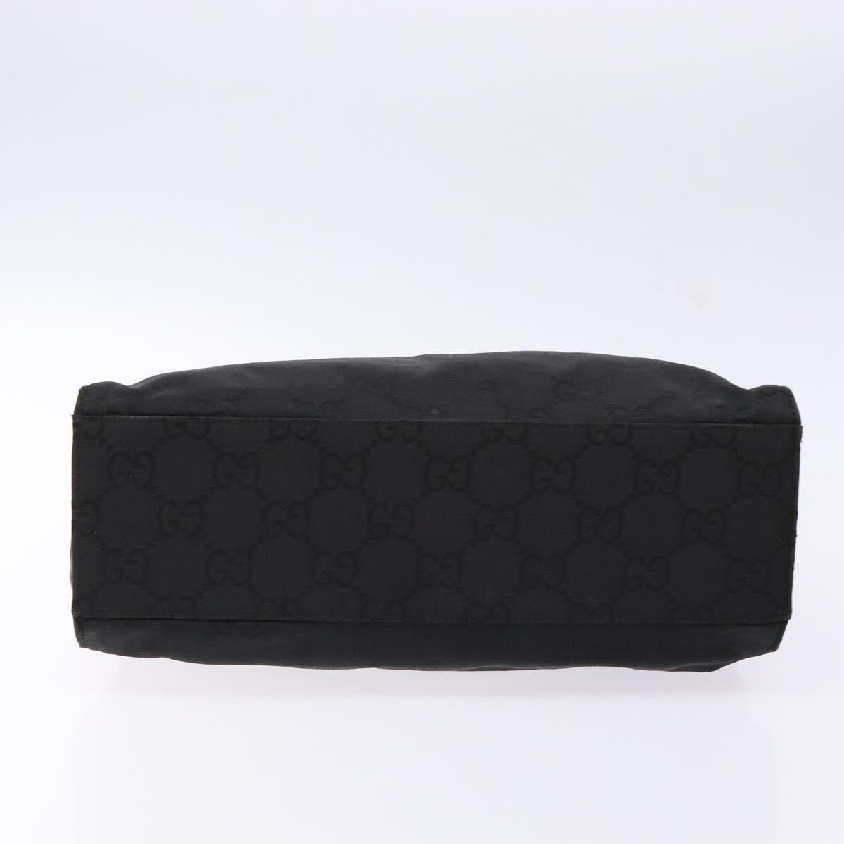 GUCCI GG Canvas Bamboo Hand Bag Nylon Black Silver 002 1016 Auth BA5353