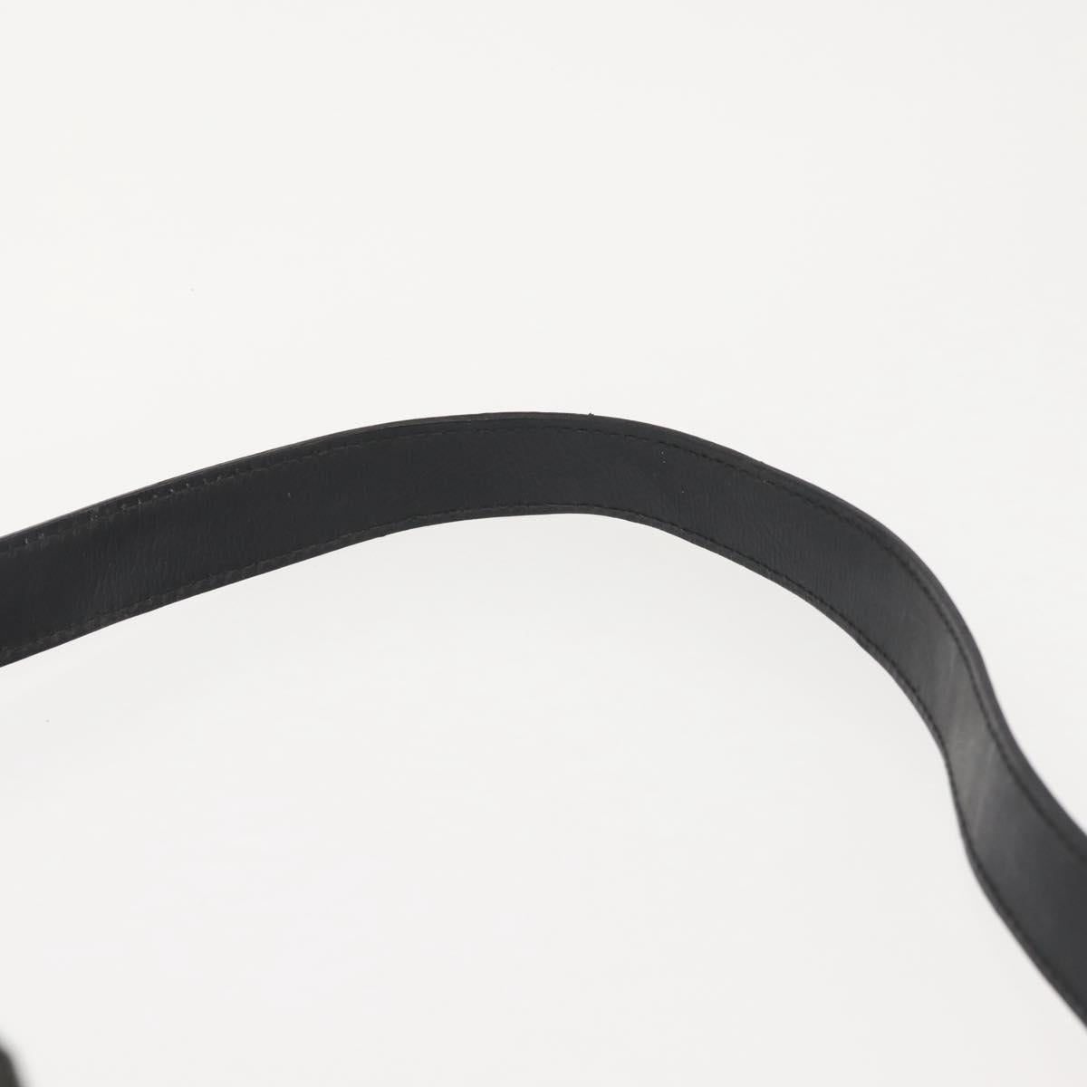 GUCCI Bamboo Hand Bag Nylon 2way Black Silver Auth BA5354