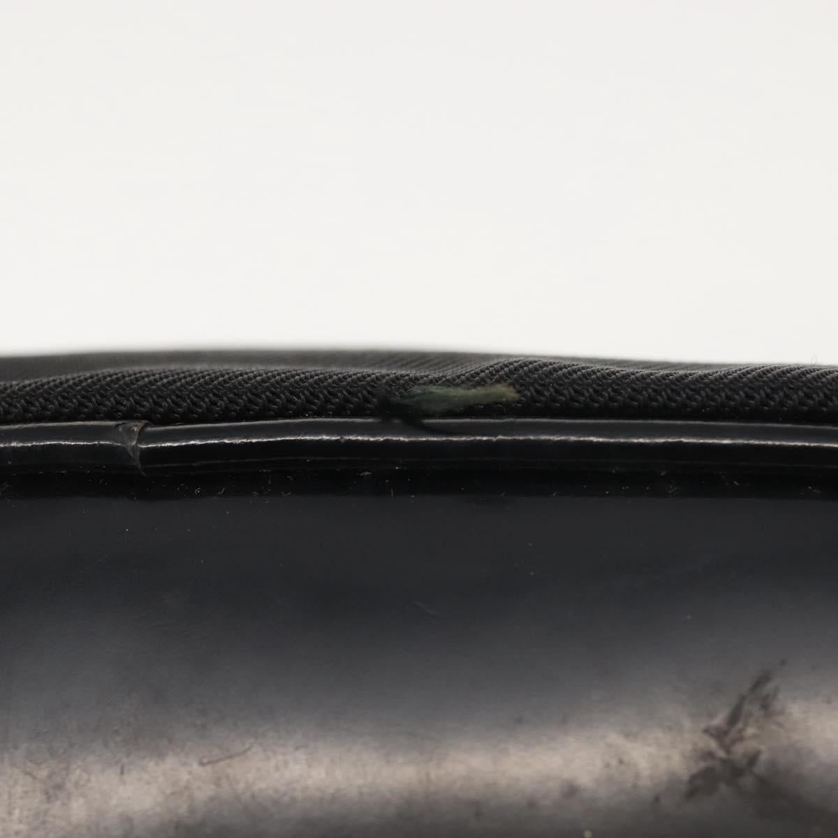 GUCCI Bamboo Hand Bag Nylon 2way Black Silver Auth BA5354