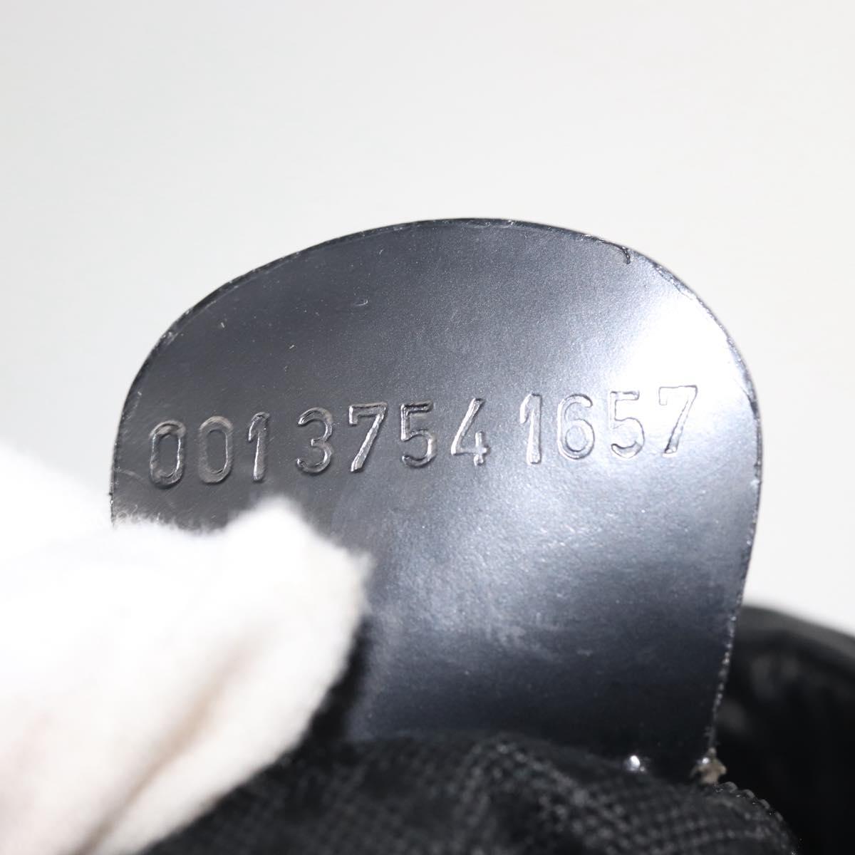 GUCCI Bamboo Hand Bag Nylon 2way Black Silver Auth BA5354