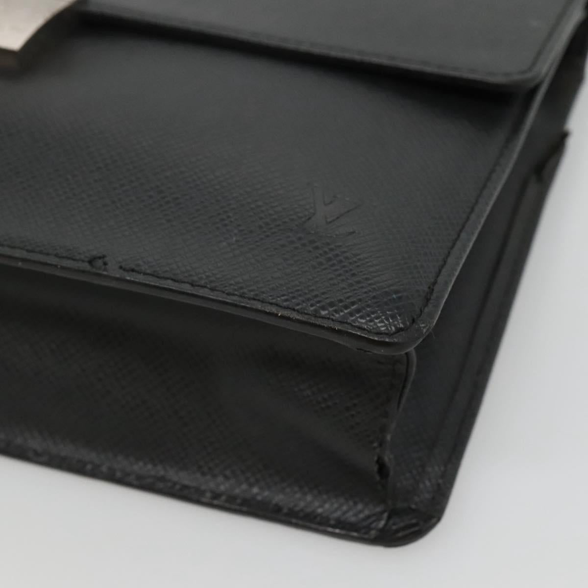 LOUIS VUITTON Taiga Selenga Clutch Bag Ardoise M30782 LV Auth BA536