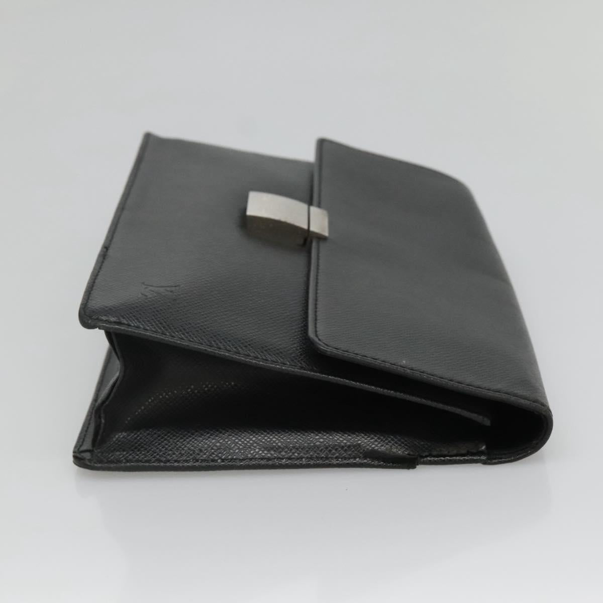 LOUIS VUITTON Taiga Selenga Clutch Bag Ardoise M30782 LV Auth BA536