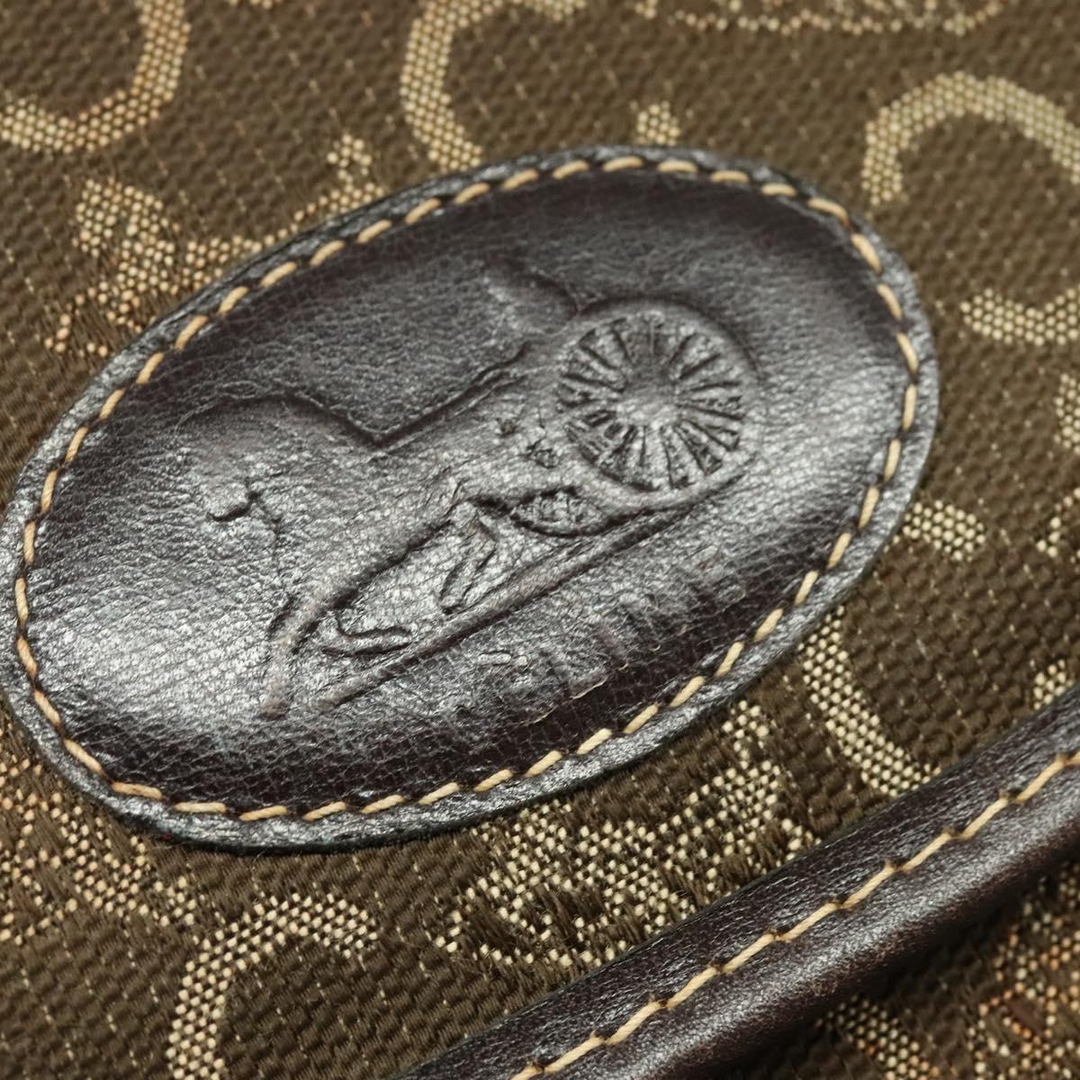 CELINE C Sulky Shoulder Bag Canvas Brown Gold Auth BA5360