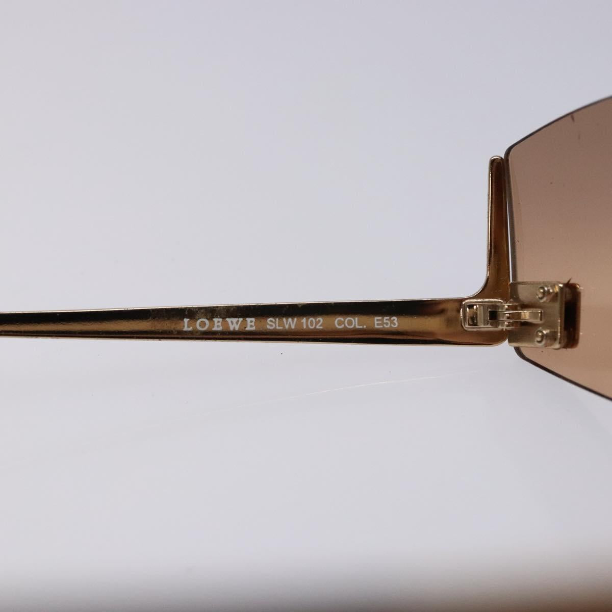 LOEWE Anagram Sunglasses Metal Brown Auth BA5373