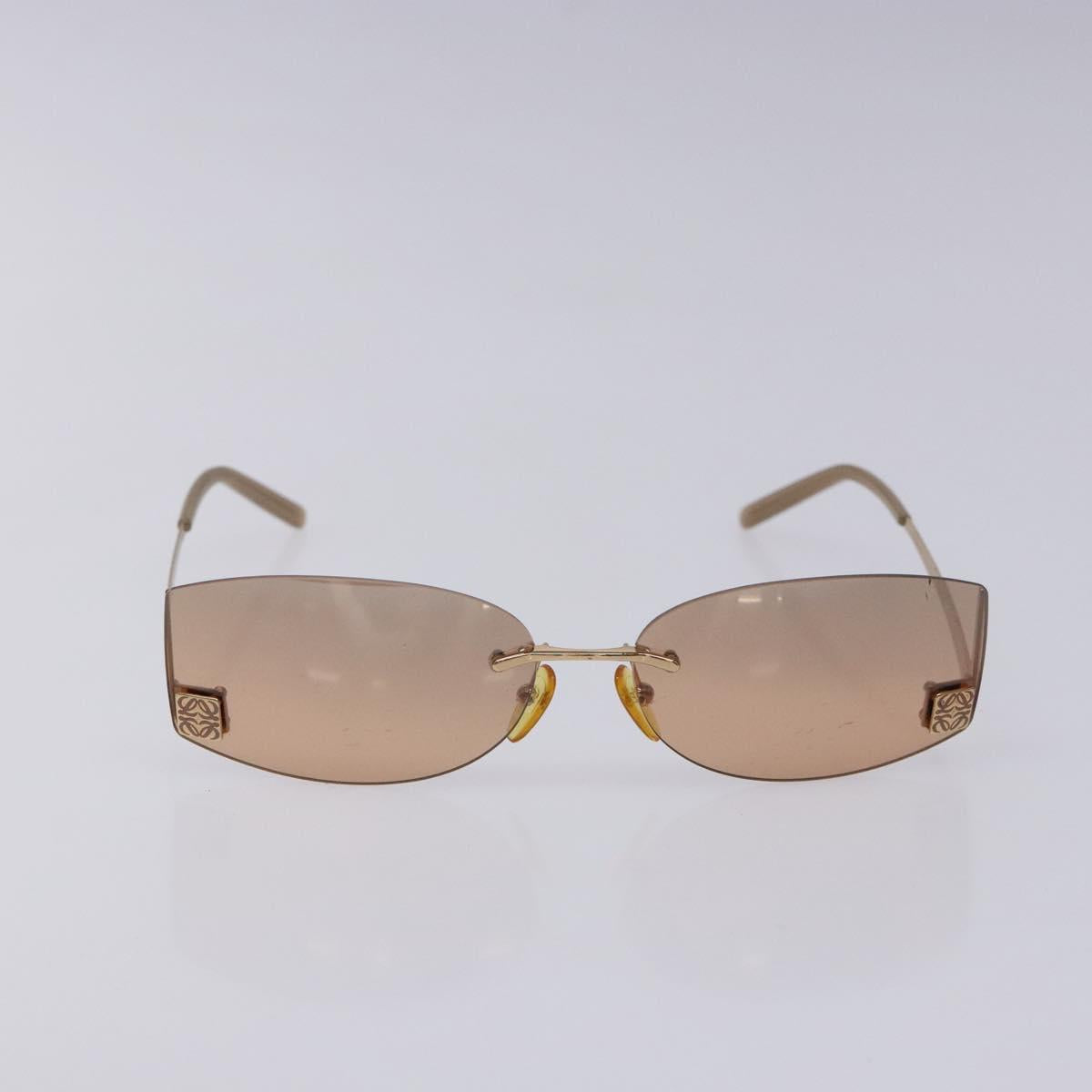 LOEWE Anagram Sunglasses Metal Brown Auth BA5373