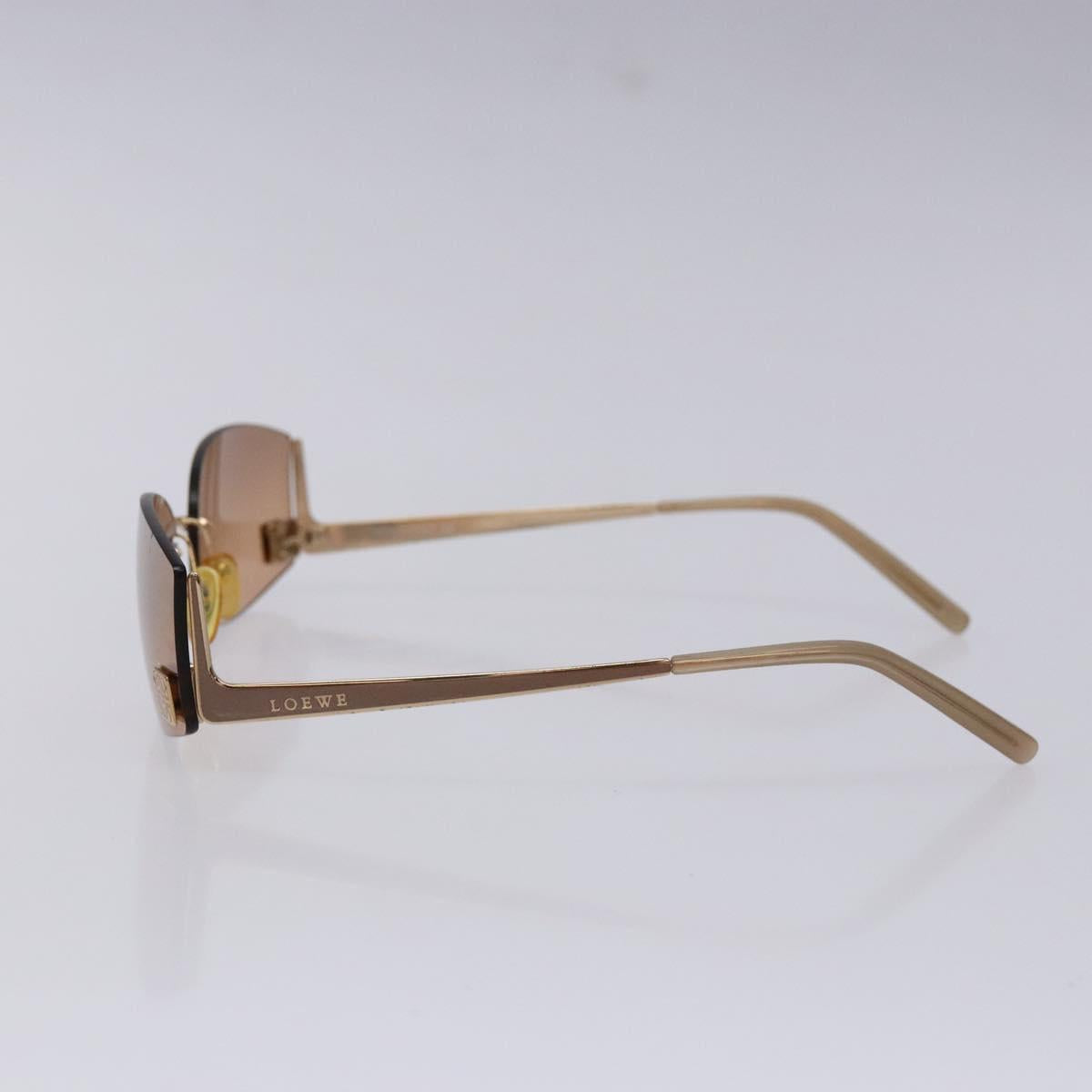 LOEWE Anagram Sunglasses Metal Brown Auth BA5373