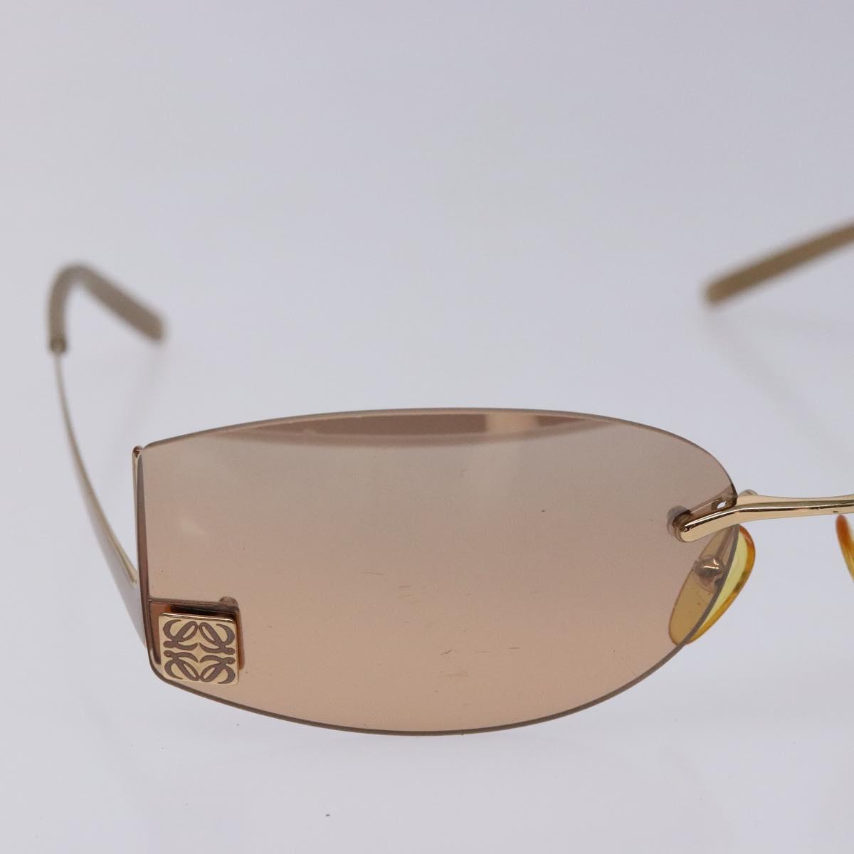 LOEWE Anagram Sunglasses Metal Brown Auth BA5373