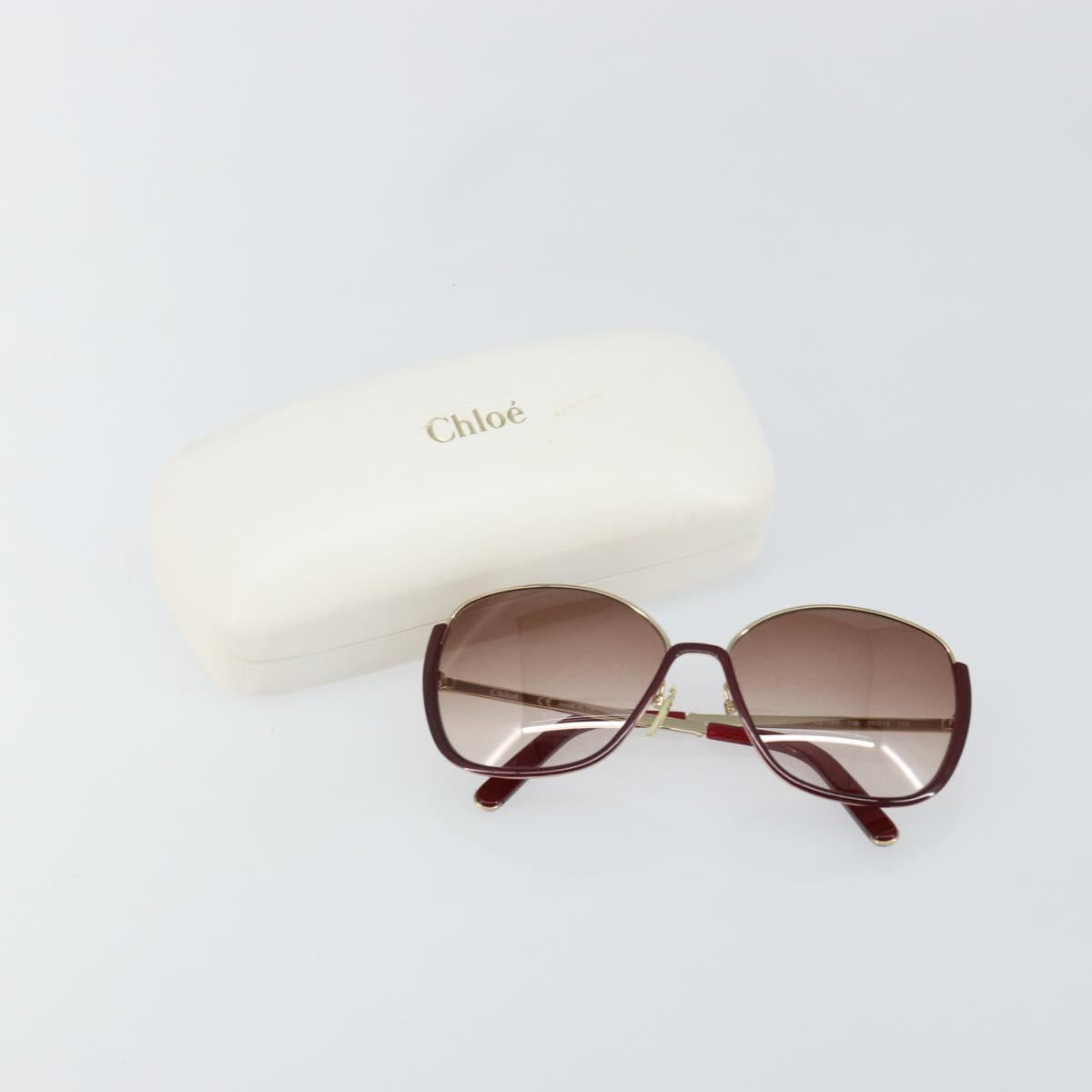 Chloe Sunglasses Plastic Gold Auth BA5378
