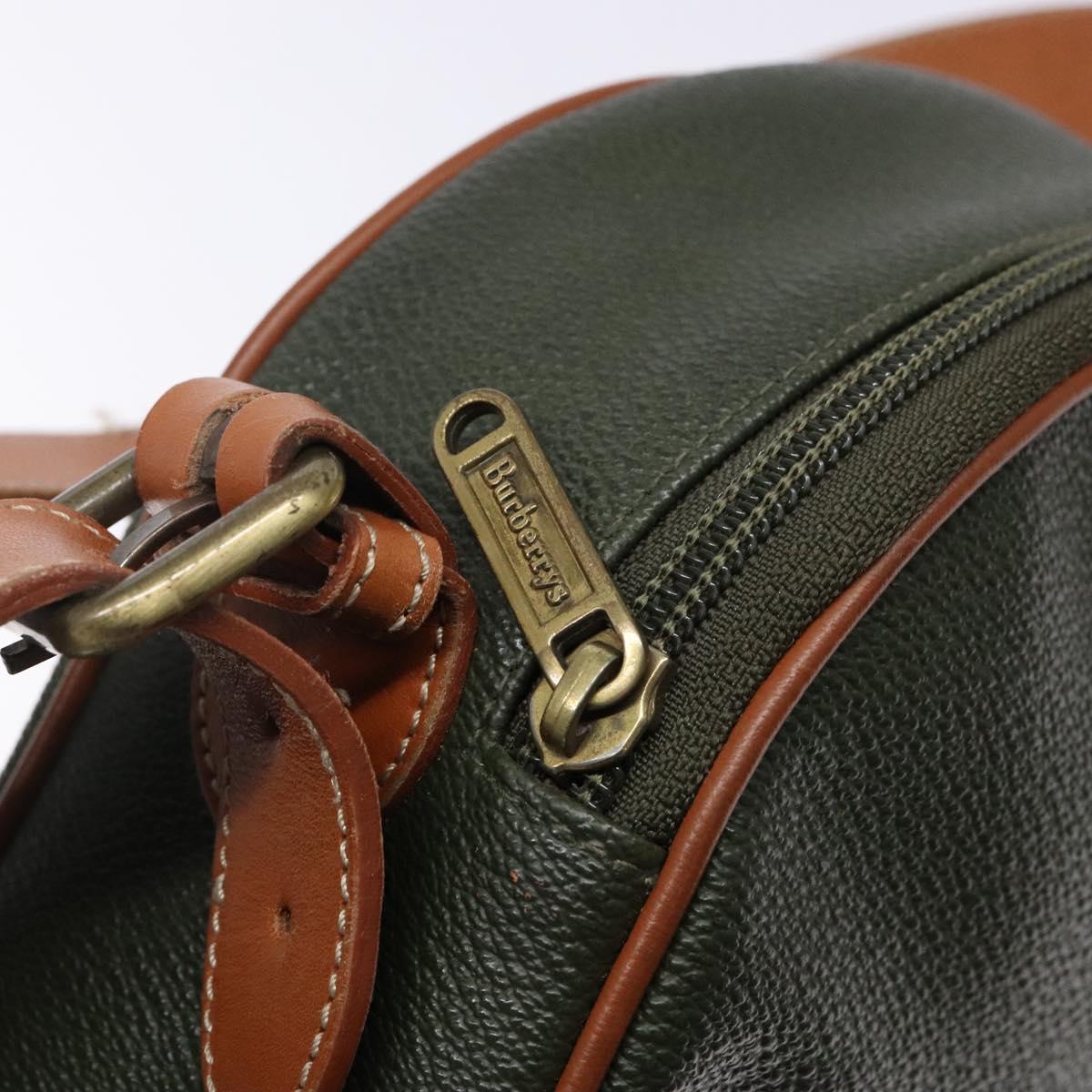 Burberrys Shoulder Bag Leather Khaki Gold Auth BA5390