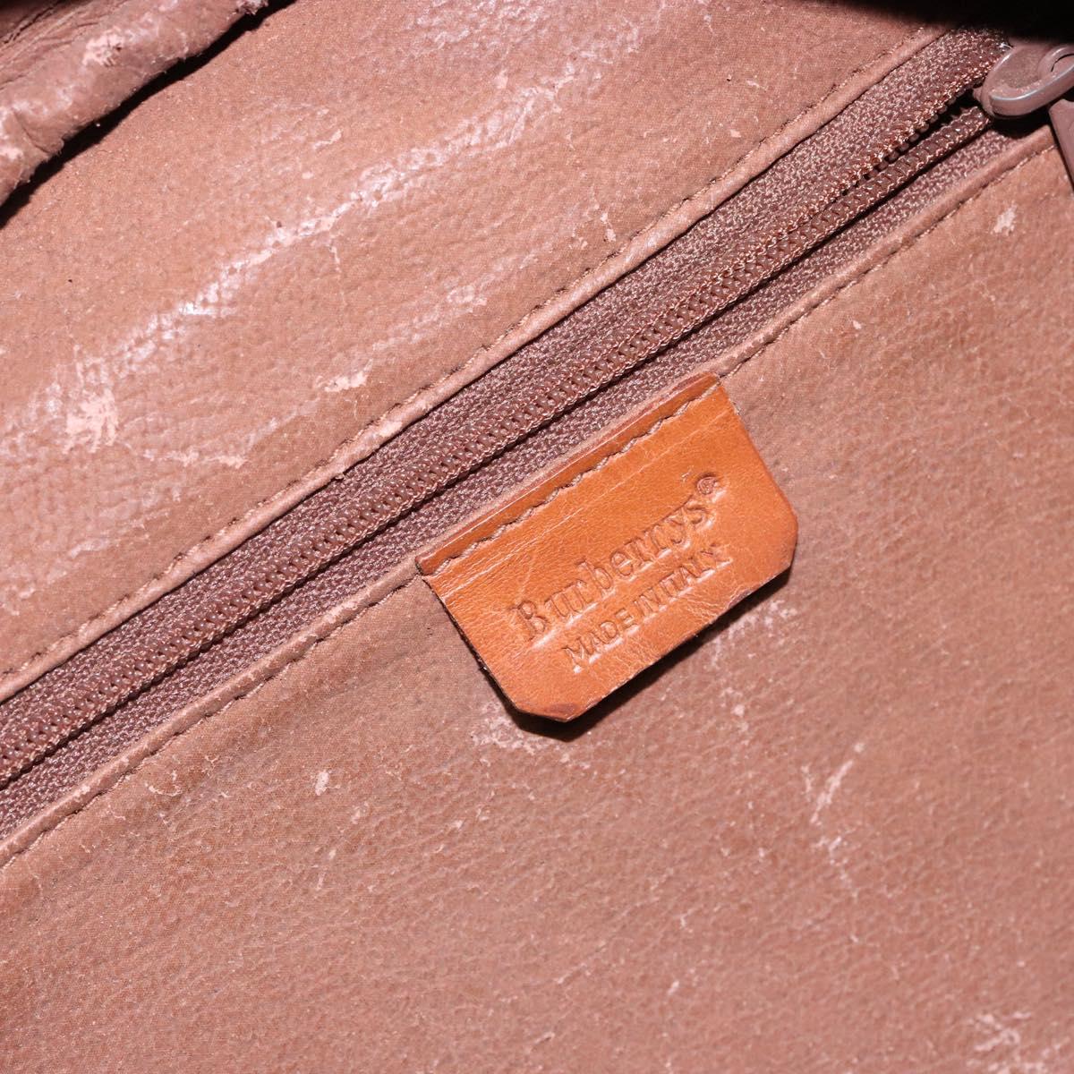 Burberrys Shoulder Bag Leather Khaki Gold Auth BA5390