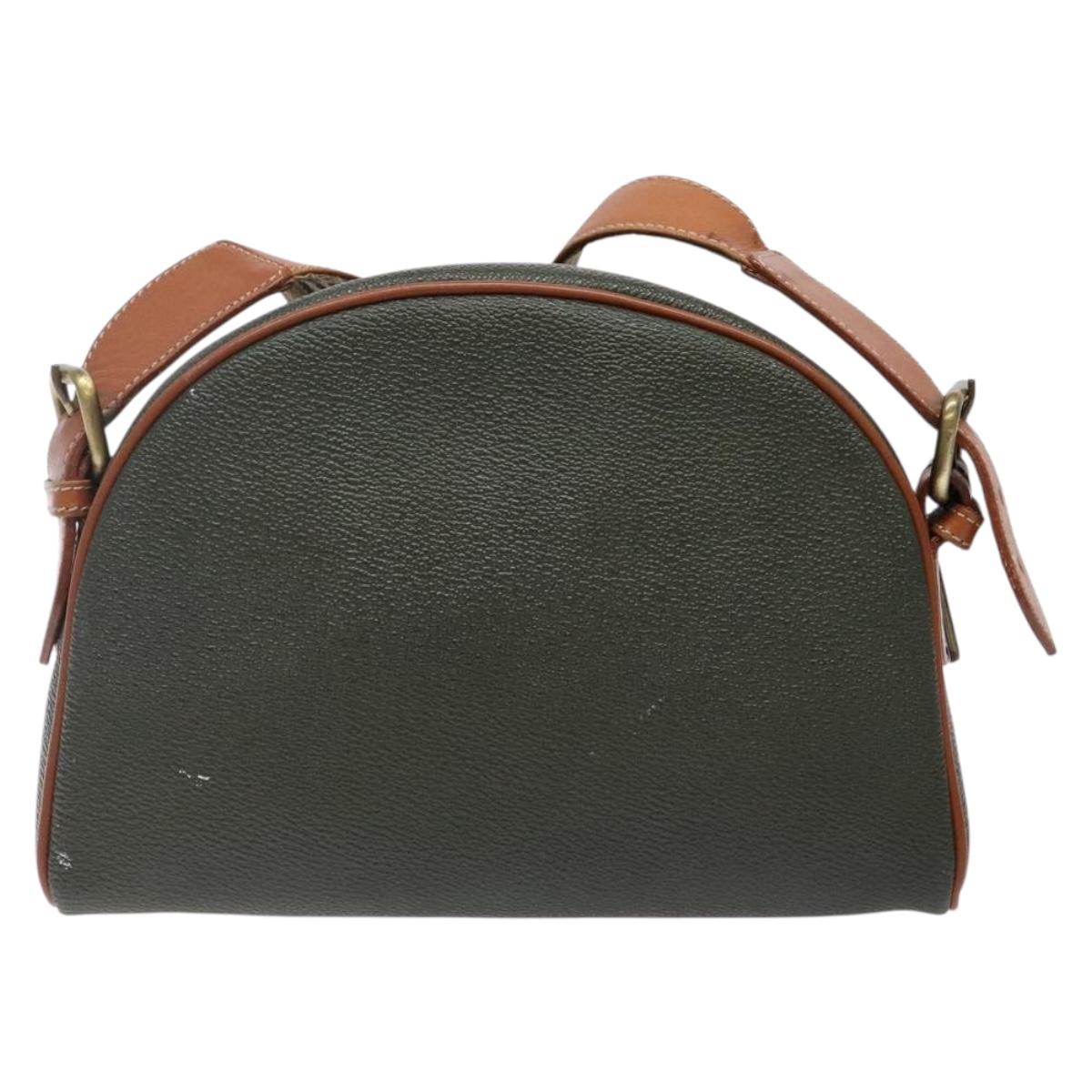 Burberrys Shoulder Bag Leather Khaki Gold Auth BA5390