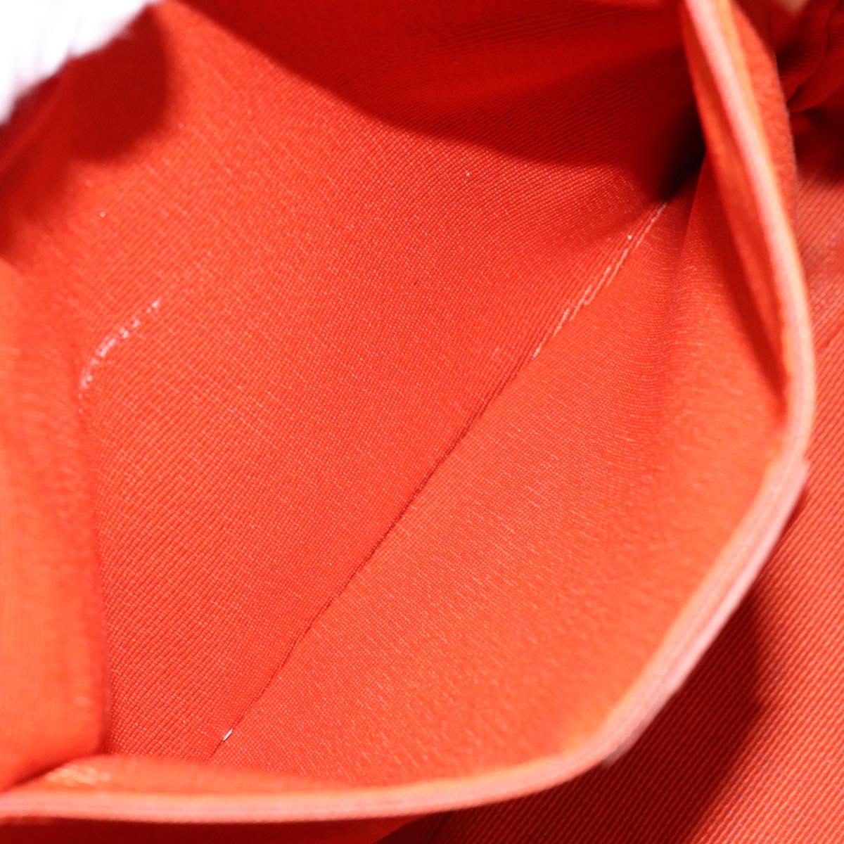 Salvatore Ferragamo Gancini Tote Bag Canvas Orange Gold Auth BA5410