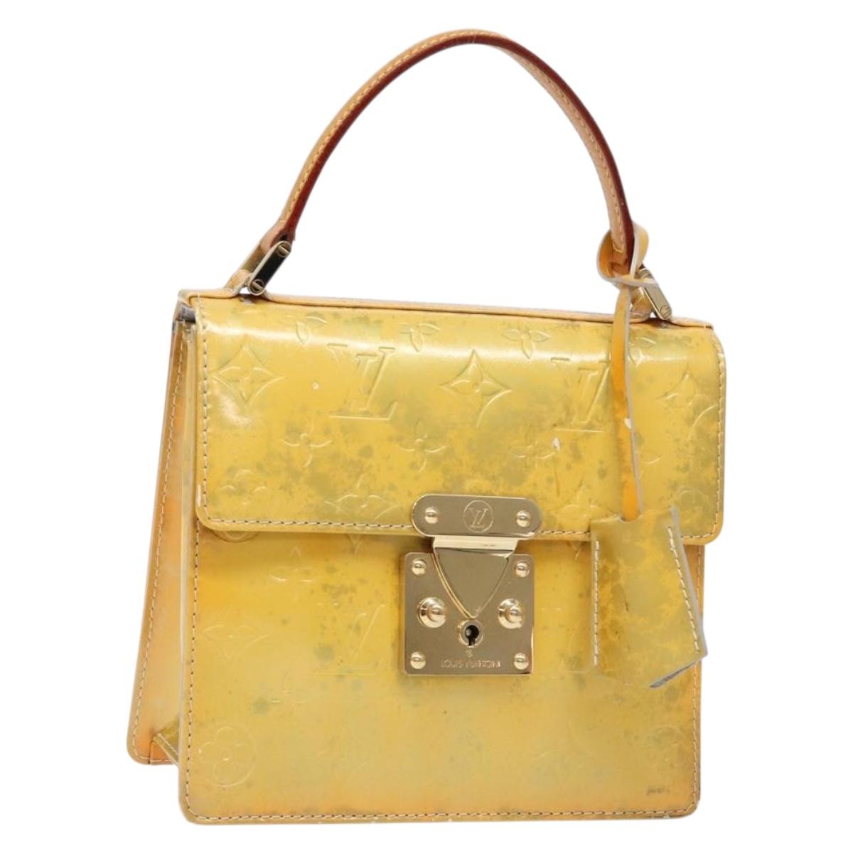 LOUIS VUITTON Monogram Vernis Spring Street Hand Bag Gris M91029 LV Auth BA5415