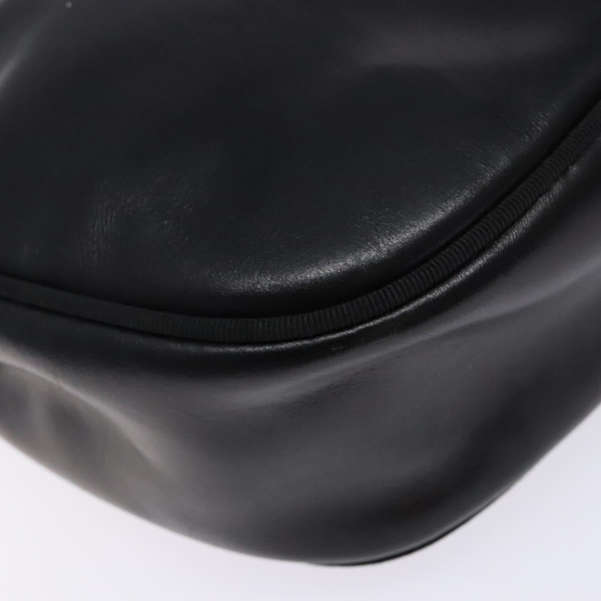 Salvatore Ferragamo Vala Shoulder Bag Leather Black Gold Auth BA5416