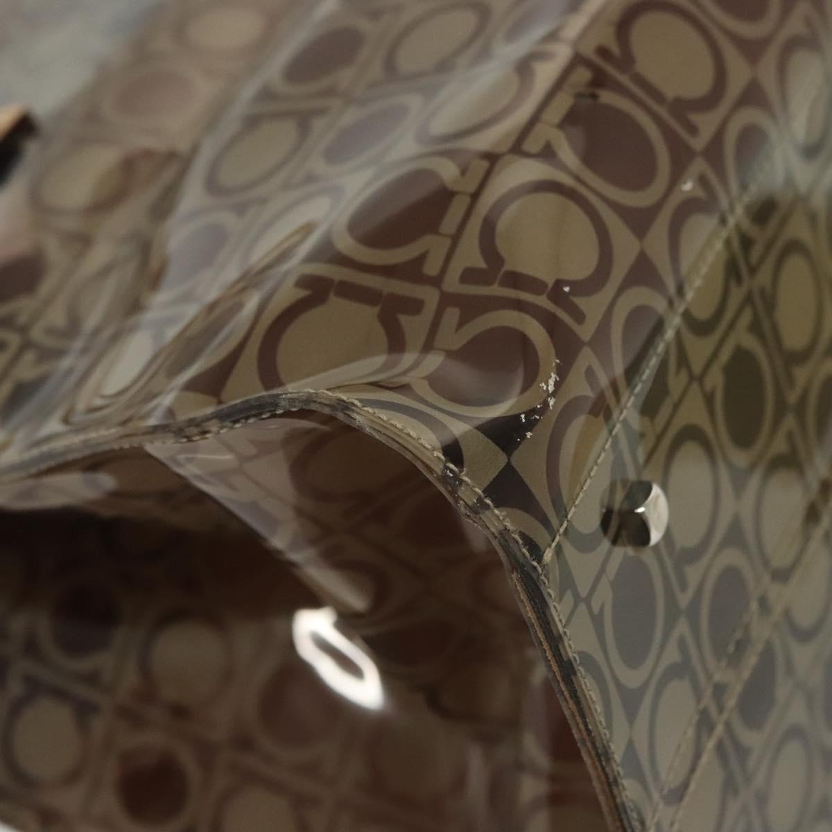 Salvatore Ferragamo Tote Bag Vinyl Brown Auth BA5417