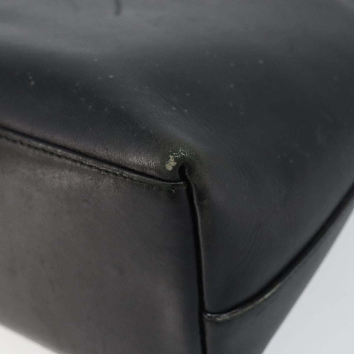 GUCCI Bamboo Shoulder Bag Leather Black Gold 001 1998 1883 Auth BA5422