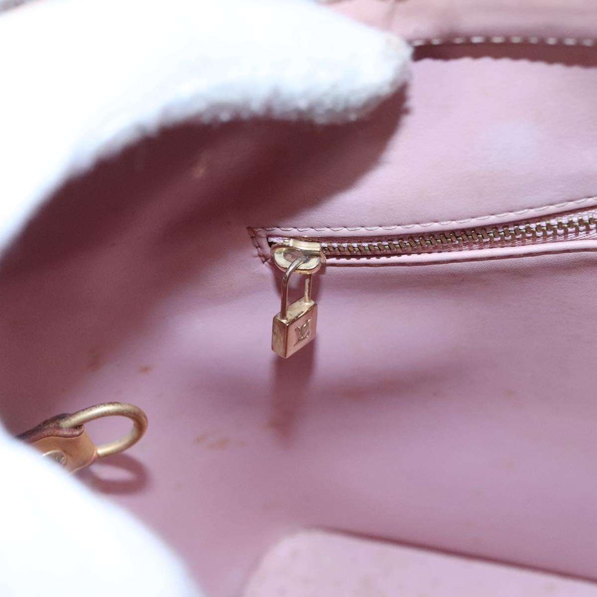 LOUIS VUITTON Monogram Vernis Houston Bag Marshmallow Pink M91302 LV Auth BA543