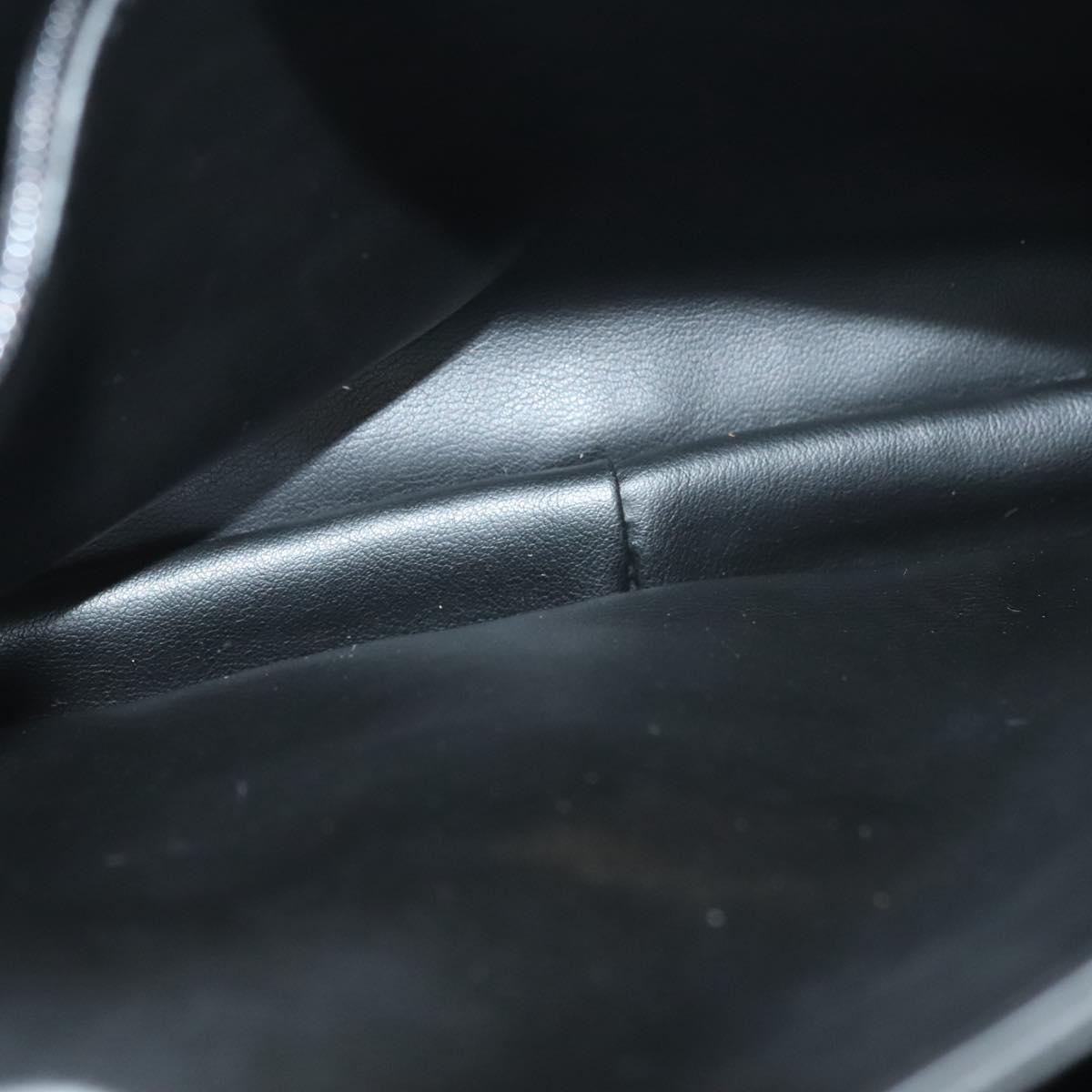 BALLY Quilted Chain Shoulder Bag Leather Black Gold Auth BA5432