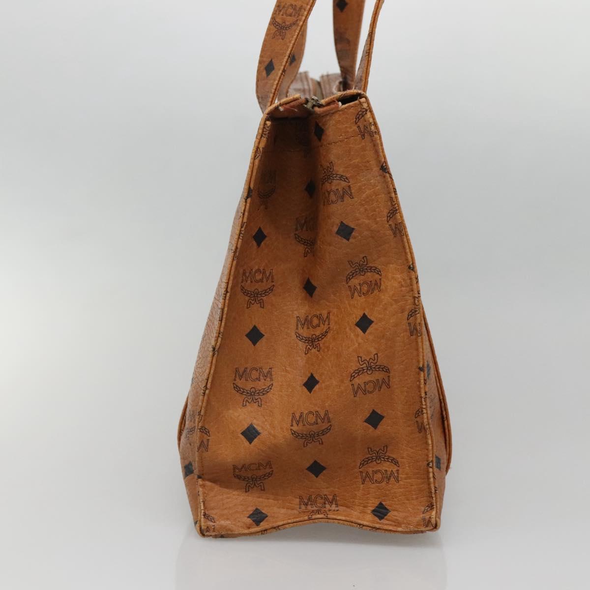 MCM Logogram Vicetos Shoulder Bag PVC Brown Gold Auth BA5434