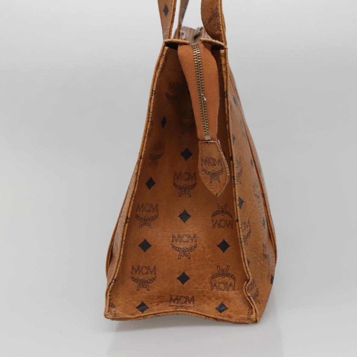 MCM Logogram Vicetos Shoulder Bag PVC Brown Gold Auth BA5434