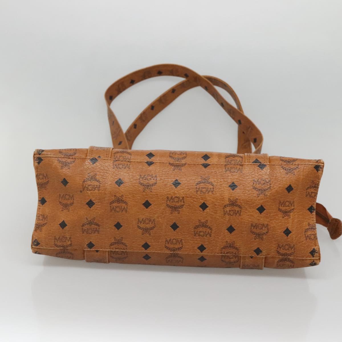 MCM Logogram Vicetos Shoulder Bag PVC Brown Gold Auth BA5434