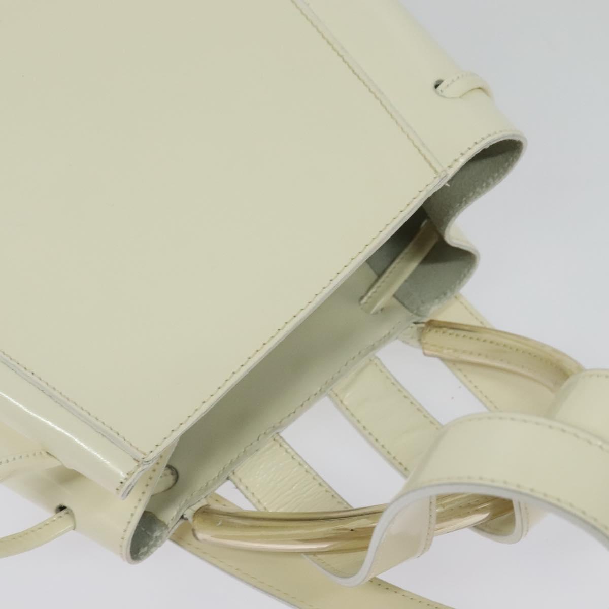 Salvatore Ferragamo Gancini Backpack Patent leather White Auth BA5435