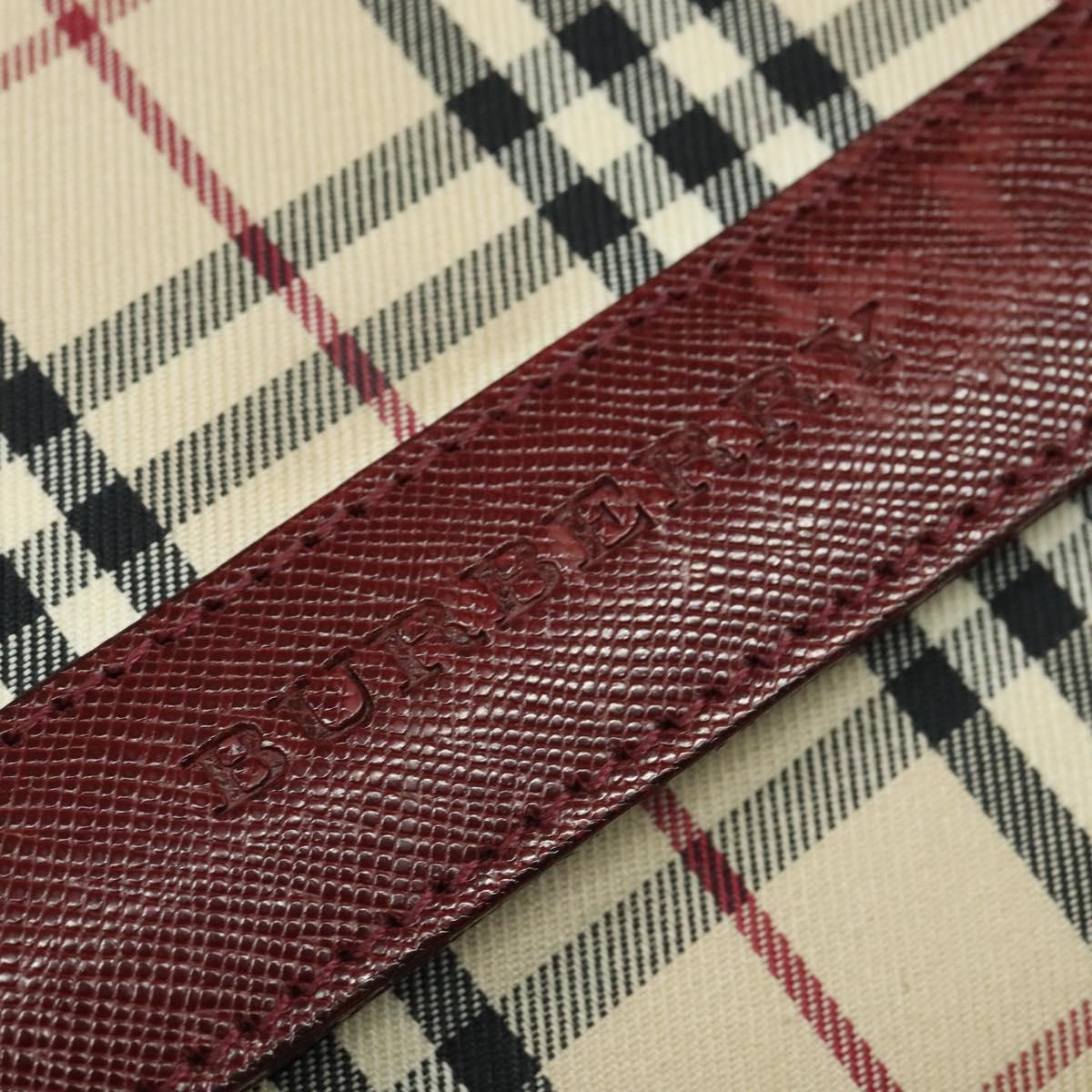 BURBERRY Nova Check Shoulder Bag Canvas Beige Gold Auth BA5440