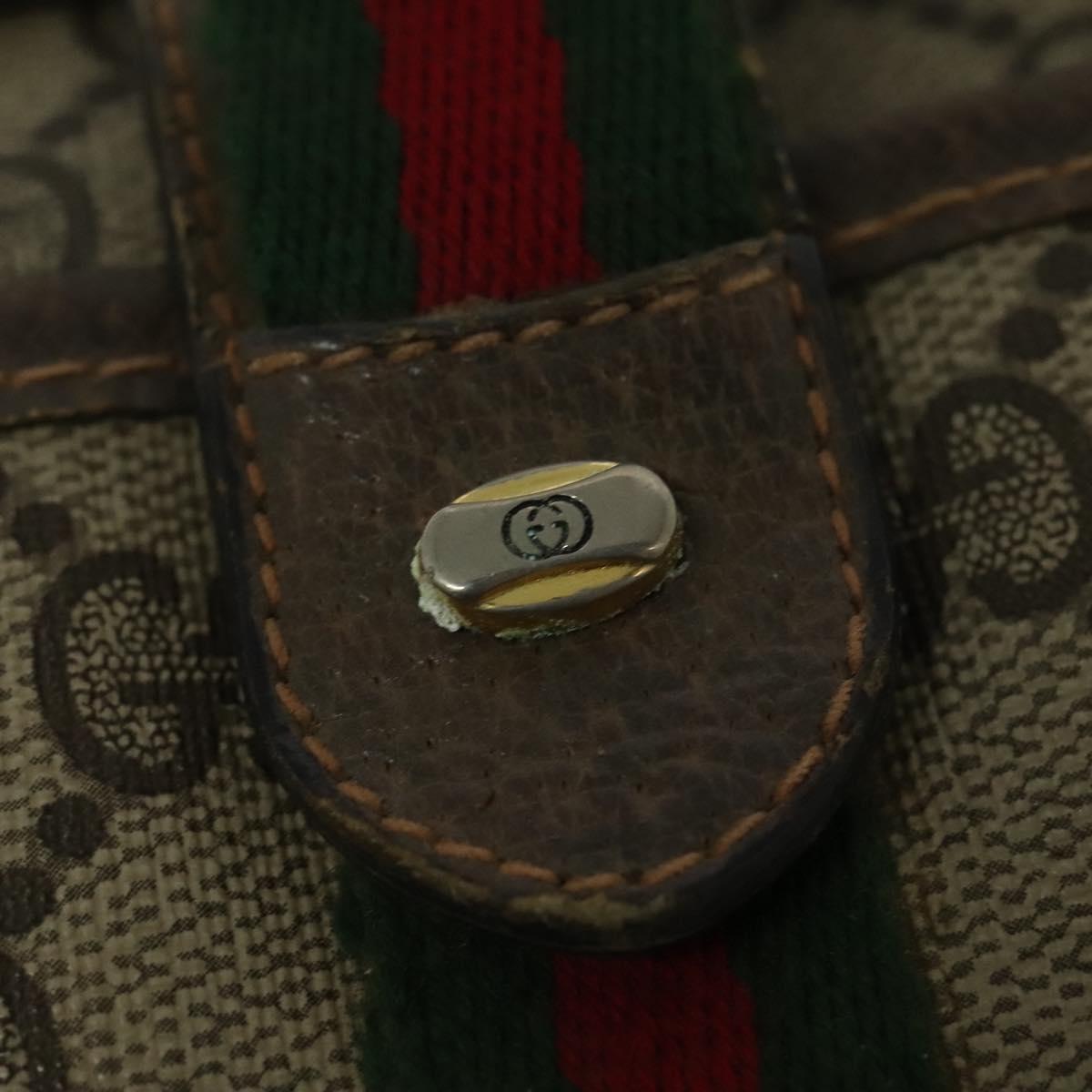 GUCCI GG Supreme Web Sherry Line Bag PVC Beige Red Green 89 02 055 Auth BA5454